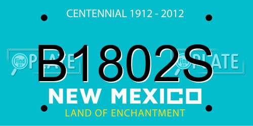 B1802S New Mexico License Plate
