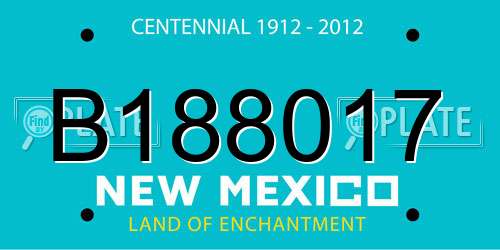B188017 New Mexico License Plate