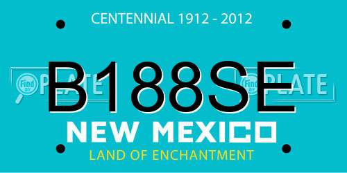B188SE New Mexico License Plate