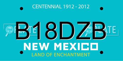 B18DZB New Mexico License Plate