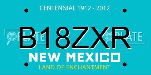 B18ZXR New Mexico License Plate