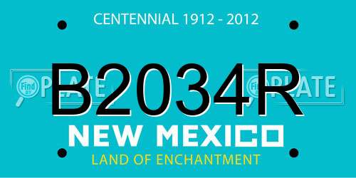 B2034R New Mexico License Plate