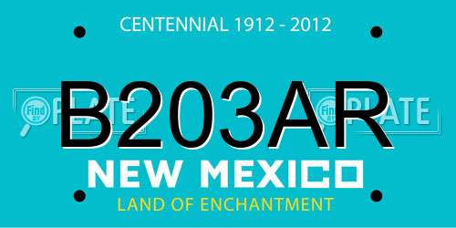 B203AR New Mexico License Plate