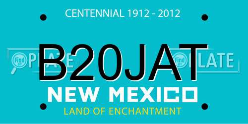 B20JAT New Mexico License Plate