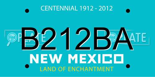 B212BA New Mexico License Plate