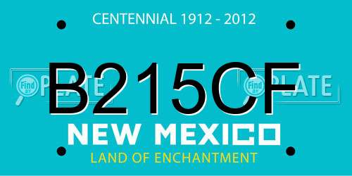 B215CF New Mexico License Plate