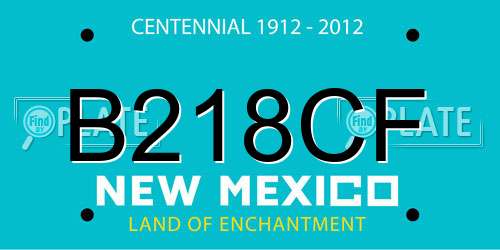 B218CF New Mexico License Plate