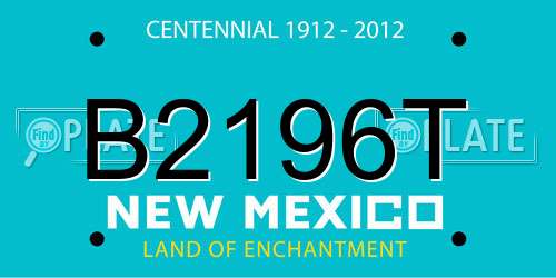 B2196T New Mexico License Plate