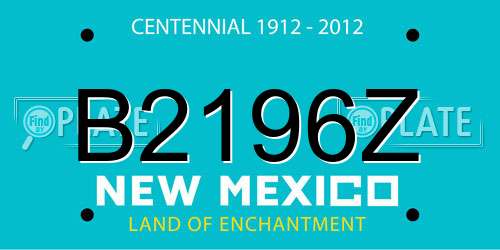 B2196Z New Mexico License Plate