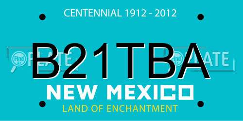 B21TBA New Mexico License Plate
