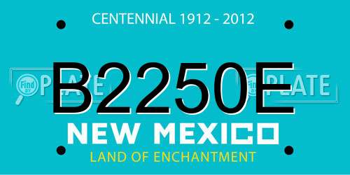 B2250E New Mexico License Plate