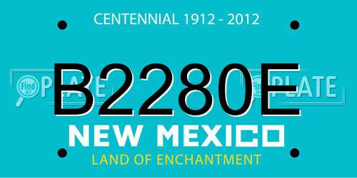 B2280E New Mexico License Plate