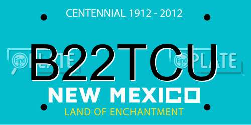 B22TCU New Mexico License Plate