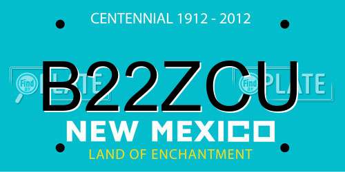 B22ZCU New Mexico License Plate