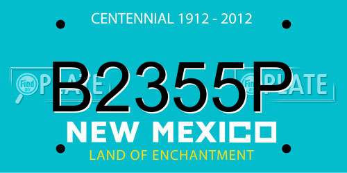 B2355P New Mexico License Plate
