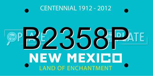 B2358P New Mexico License Plate