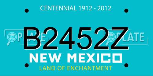 B2452Z New Mexico License Plate