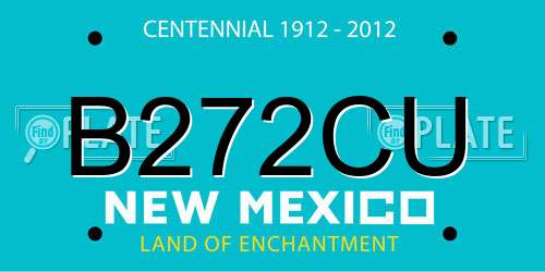 B272CU New Mexico License Plate