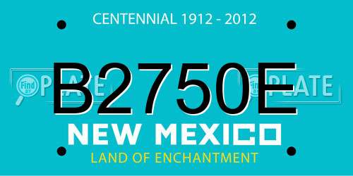 B2750E New Mexico License Plate