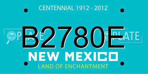 B2780E New Mexico License Plate
