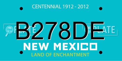 B278DE New Mexico License Plate