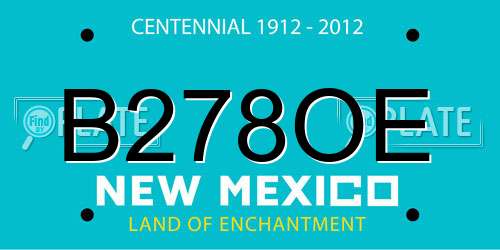 B278OE New Mexico License Plate