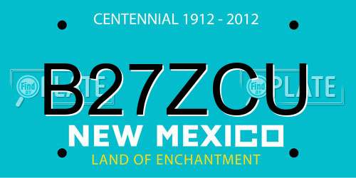 B27ZCU New Mexico License Plate