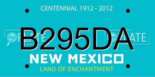 B295DA New Mexico License Plate