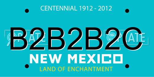 B2B2B2C New Mexico License Plate