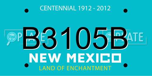 B3105B New Mexico License Plate