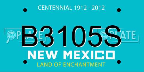 B3105S New Mexico License Plate