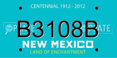 B3108B New Mexico License Plate