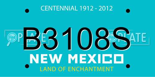 B3108S New Mexico License Plate