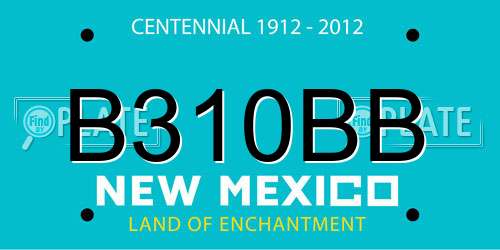 B310BB New Mexico License Plate