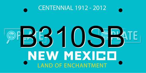 B310SB New Mexico License Plate