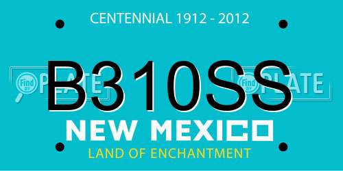 B310SS New Mexico License Plate