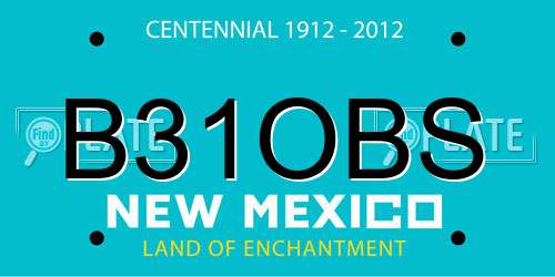 B31OBS New Mexico License Plate