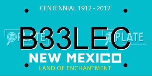 B33LEC New Mexico License Plate