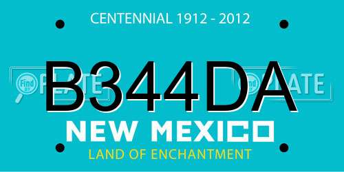 B344DA New Mexico License Plate