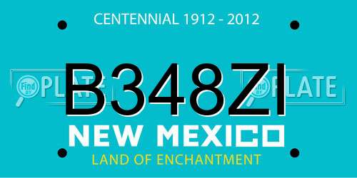 B348ZI New Mexico License Plate