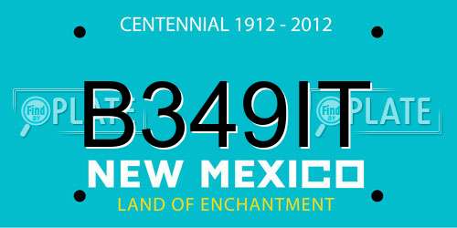 B349IT New Mexico License Plate