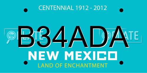 B34ADA New Mexico License Plate