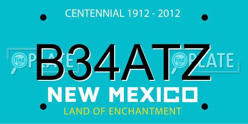 B34ATZ New Mexico License Plate