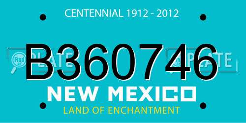B360746 New Mexico License Plate