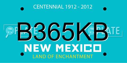 B365KB New Mexico License Plate