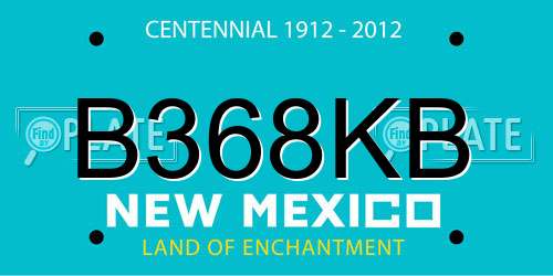 B368KB New Mexico License Plate