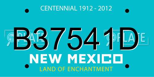 B37541D New Mexico License Plate