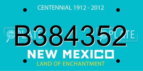B384352 New Mexico License Plate