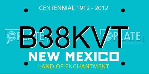 B38KVT New Mexico License Plate