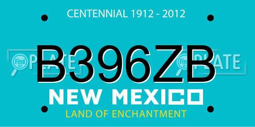 B396ZB New Mexico License Plate